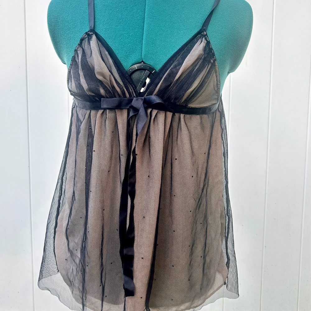 Vtg Victoria Secret black Babydoll top 🖤